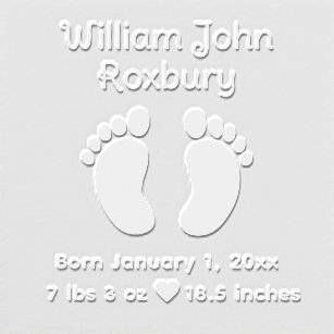 Cute Baby Feet Birth Announcement Details #3 Embosser