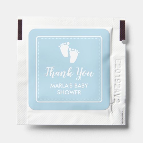Cute Baby Feet Blue Baby Shower Favor Hand Sanitizer Packet