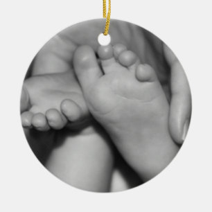 Cute Baby Feet Ceramic Ornament