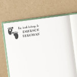 Cute Baby Feet Heart This Book Belongs To Rubber Stamp<br><div class="desc">Bookplate rubber stamp for your baby's books with your baby's name in a fun chunky font. Baby themed this book belongs to rubber stamp personalized with your daughter's name or son's name. Cute book plate rubber stamp for your son or daughter with a pair of baby feet with a heart....</div>