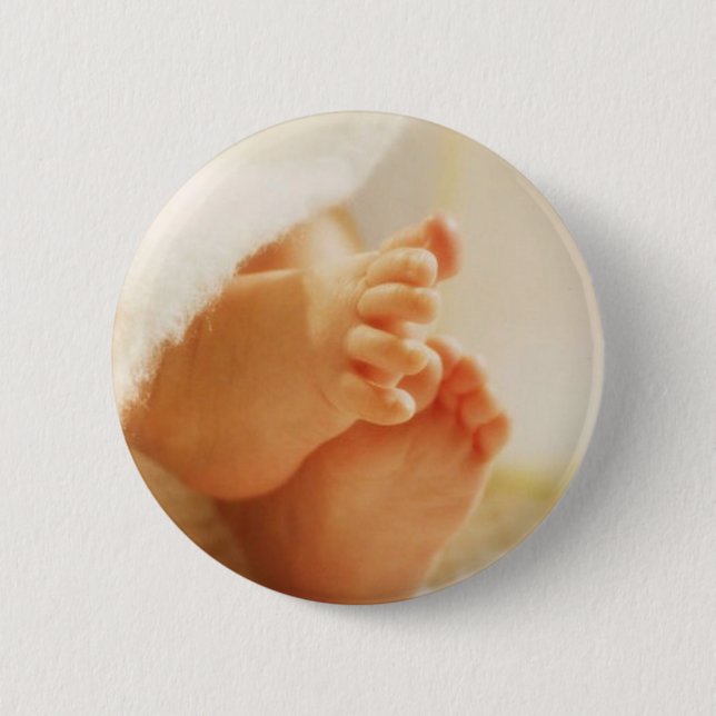Cute Baby Feet Little Baby Feet Wrapped Blanket Button (Front)