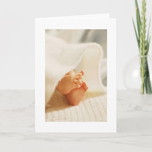 Cute Baby Feet Little Baby Feet Wrapped Blanket Card (Front)