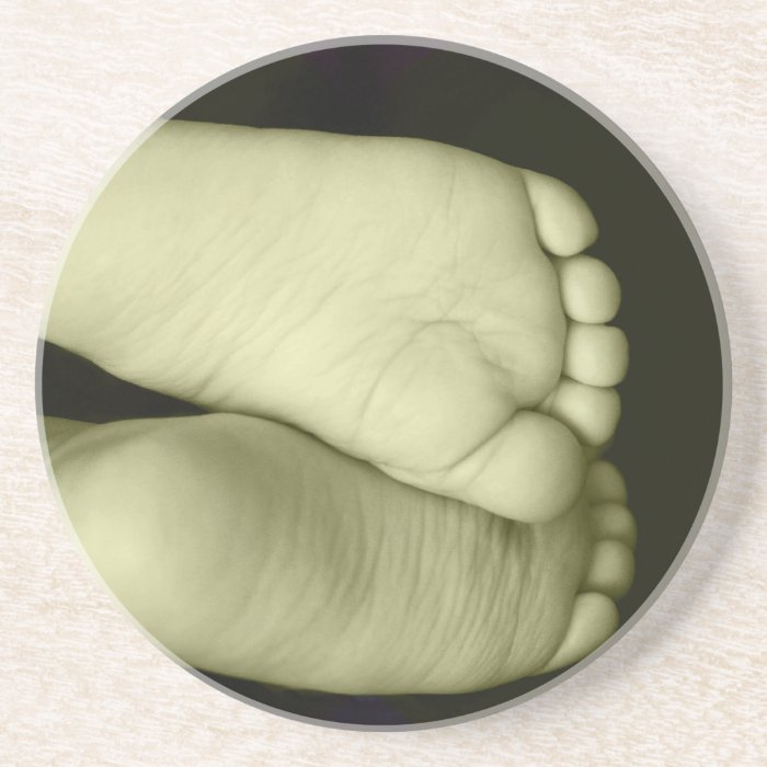 Cute Baby Feet  Unisex Yellow Baby Drink Coasters