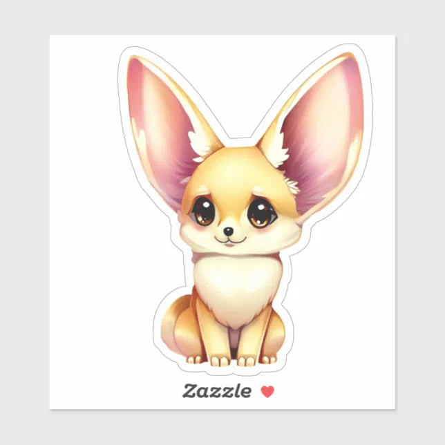 Cute Baby Fennec Fox Sticker | Zazzle