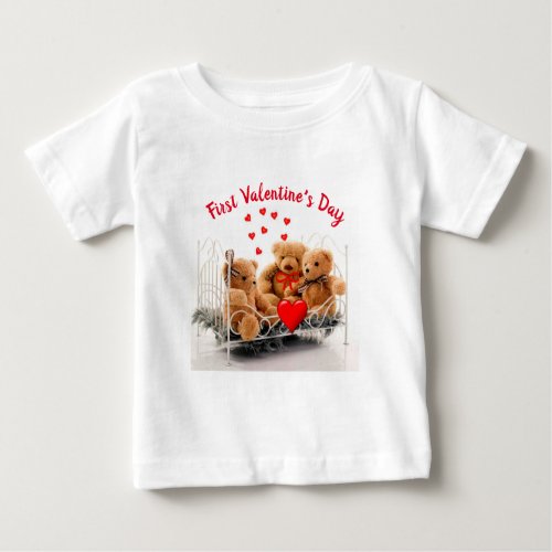 Cute Baby First Valentines Day Monogram T_Shirt