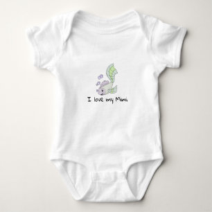 Cute Baby Fish I Love my Mimi Baby Bodysuit