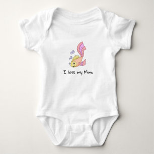 Cute Baby Fish I Love my Mimi Baby Bodysuit