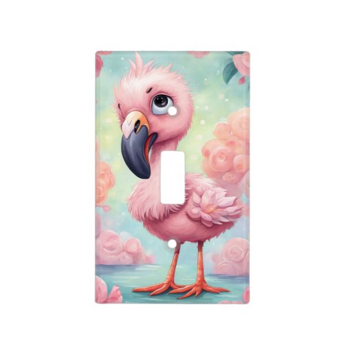 Cute Baby Flamingo Light Switch Cover Plate 