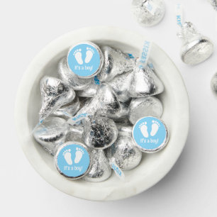 Cute baby footprints boy's baby shower party hershey®'s kisses®