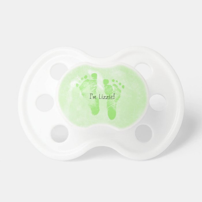 Cute Baby Footprints New Baby Announcements Pacifier