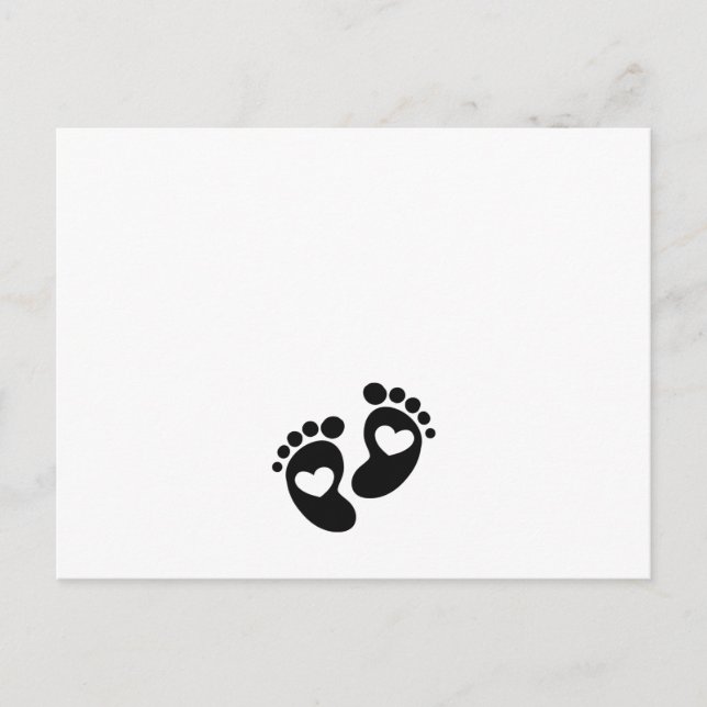 Cute Baby Footprints Pregnant Mom to Be Maternity Announcement Postcard (Front)