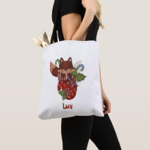 Cute Baby Fox and Christmas Mitten