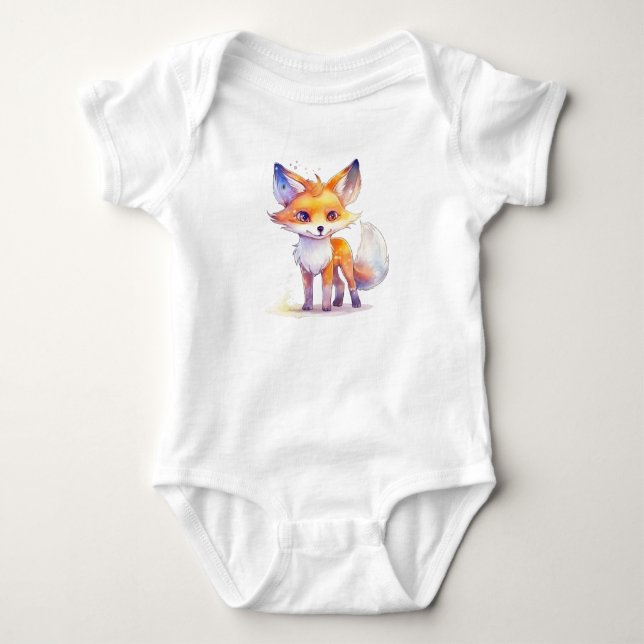 Cute Baby Fox Baby Bodysuit (Front)
