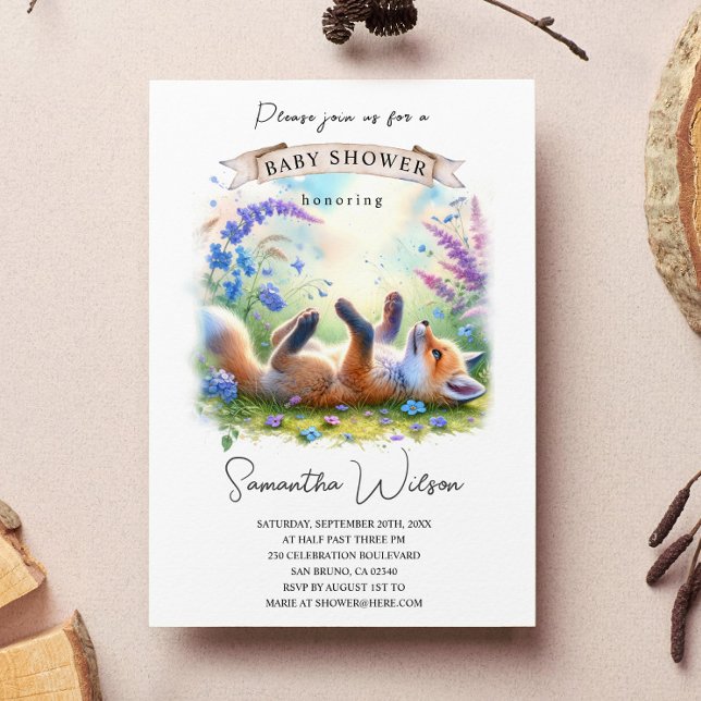 Cute Baby Fox Baby Shower Invitation (Creator Uploaded)