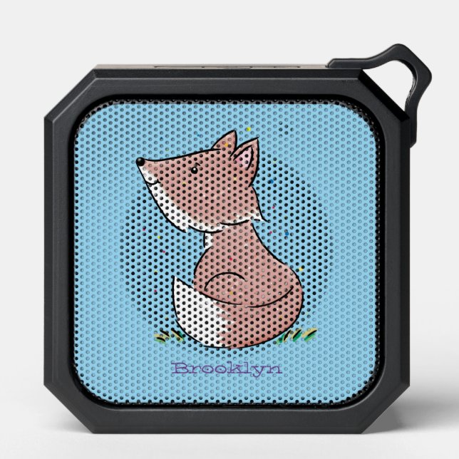 Cute baby fox cartoon illustration bluetooth speaker (Front)