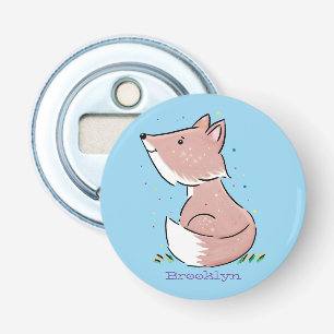 Cute baby fox cartoon illustration bottle opener