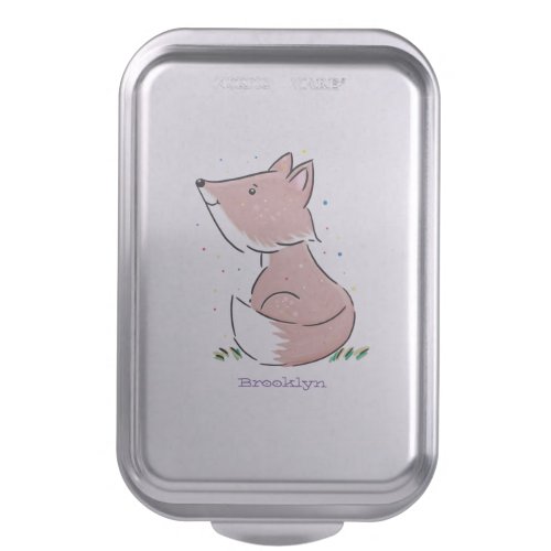 Cute baby fox cartoon illustration cake pan