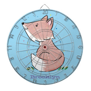Cute baby fox cartoon illustration dart board