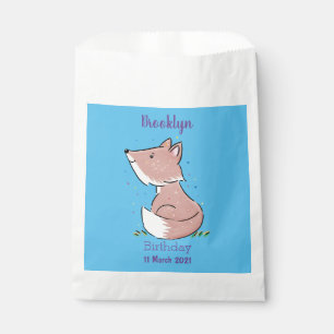 Cute baby fox cartoon illustration favor bag