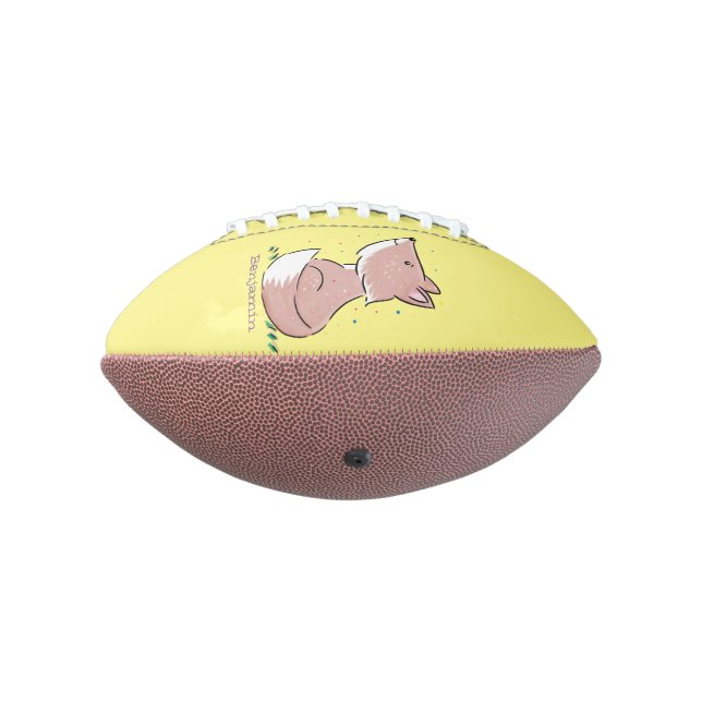 Cute baby fox cartoon illustration football (Rotated 270)
