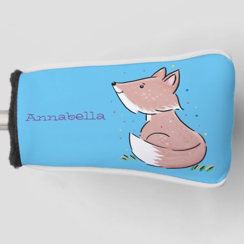 Cute baby fox cartoon illustration golf head cover