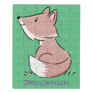 Cute baby fox cartoon illustration jigsaw puzzle