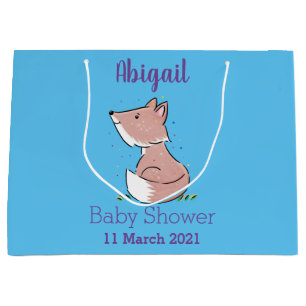 Cute baby fox cartoon illustration  large gift bag
