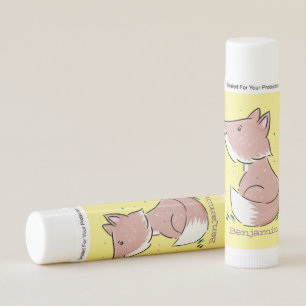Cute baby fox cartoon illustration lip balm
