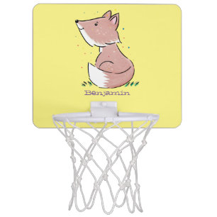Cute baby fox cartoon illustration mini basketball hoop