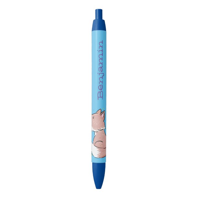 Cute baby fox cartoon illustration pen (Front Vertical)