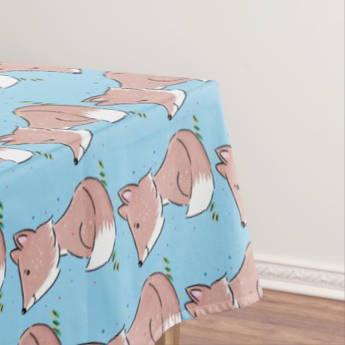 Cute baby fox cartoon illustration  tablecloth