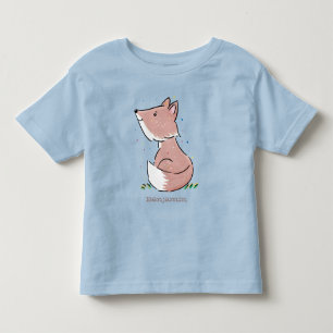 Cute baby fox cartoon illustration toddler t-shirt