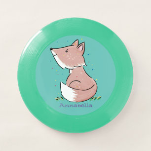 Cute baby fox cartoon illustration Wham-O frisbee