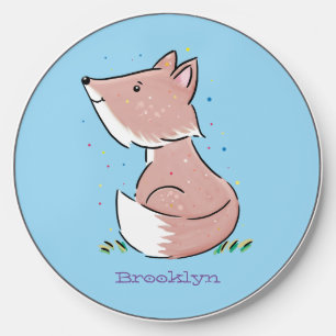 Cute baby fox cartoon illustration wireless charger 