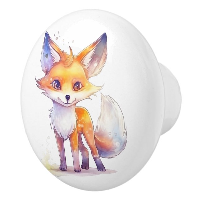 Cute Baby Fox Ceramic Knob (Right)