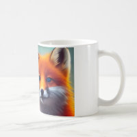 Creature Cups Fox Ceramic Cup 11 Ounce, Red Orange | Hidden Animal Inside | and