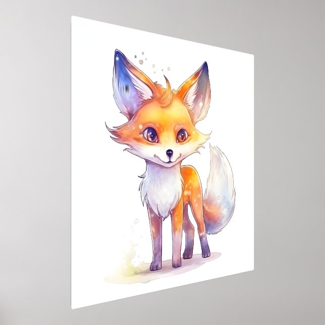 Cute Baby Fox Foil Print (Laydown)