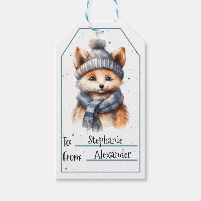 Cute Baby Fox Gift Tags (Front)