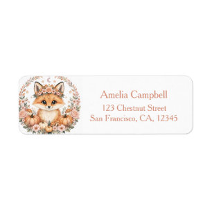 Cute Baby fox Halloween Label