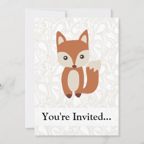 Cute Baby Fox Personalized Invitation
