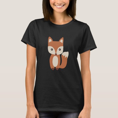 Cute Baby Fox Ladies T_Shirt