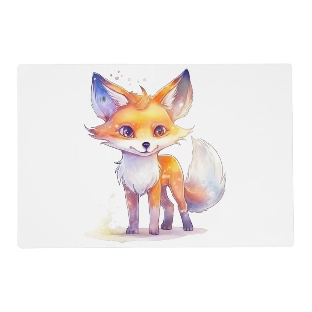 Cute Baby Fox Laminated Placemat (Front)