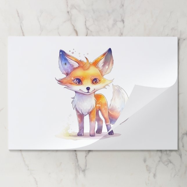 Cute Baby Fox Large Tearaway Placemats (Folded)