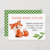 Cute Baby Fox Leaves Bring A Book | Baby Shower Invitation (Front/Back)
