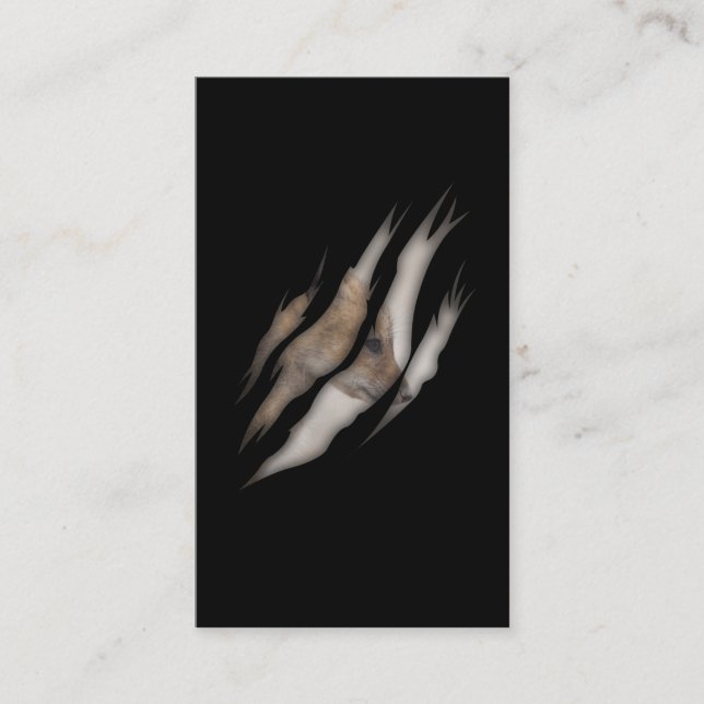 Cute Baby Fox Lover Torn Animal Business Card (Front)