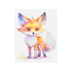 Cute Baby Fox Metal Wall Art