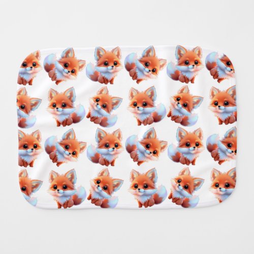 Cute baby fox pattern  baby burp cloth