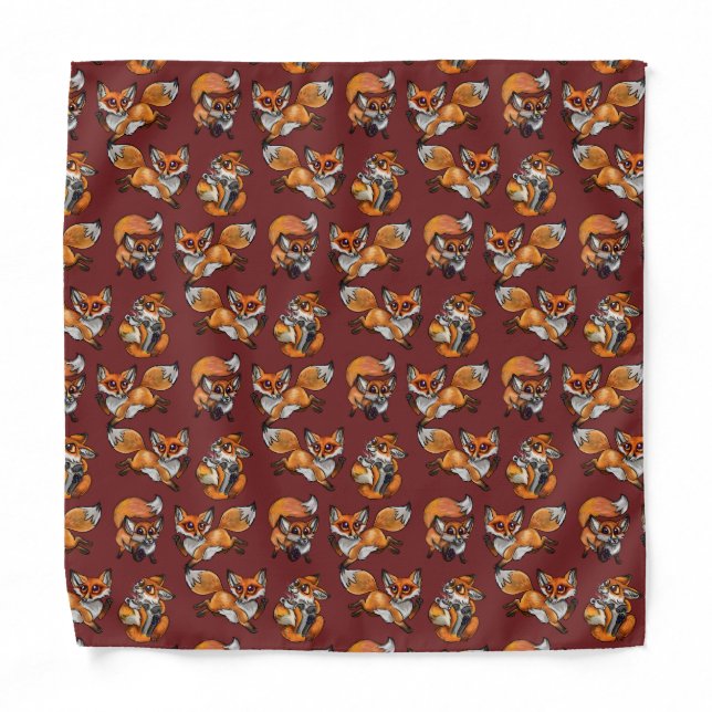 Cute Baby Fox Pattern Bandana (Front)
