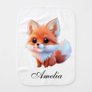 Cute baby fox pattern burp cloth