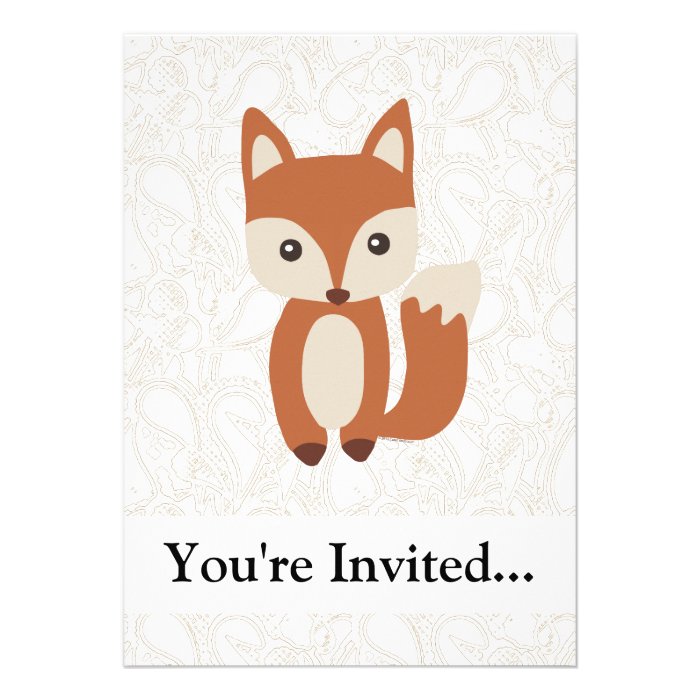 Cute Baby Fox Personalized Invitation